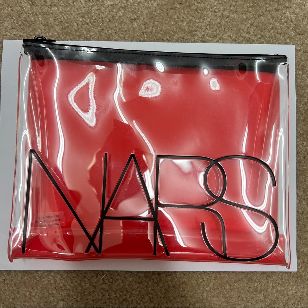 NARS Red Transparent Makeup Bag